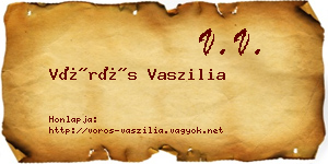 Vörös Vaszilia névjegykártya